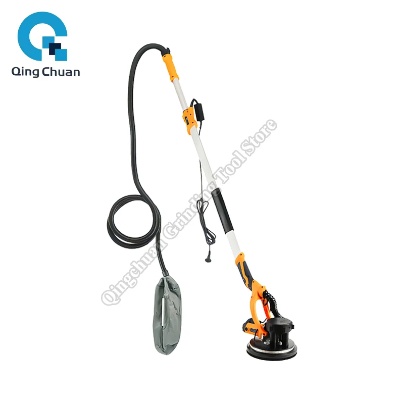 Wall Grinder Folding Large Handle with Lamp Self-priming Putty Powder Wall Sandpaper Grinding Electric Wall Sander