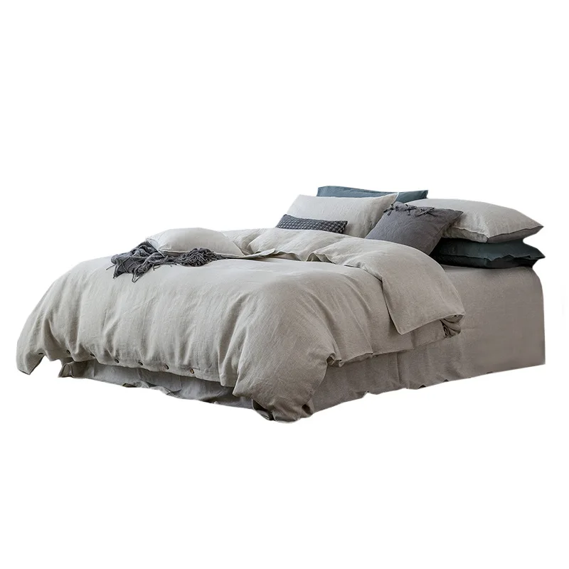 

Sheet quilt cover, light luxury sleeping naked, linen, rain, dew and hemp four piece set