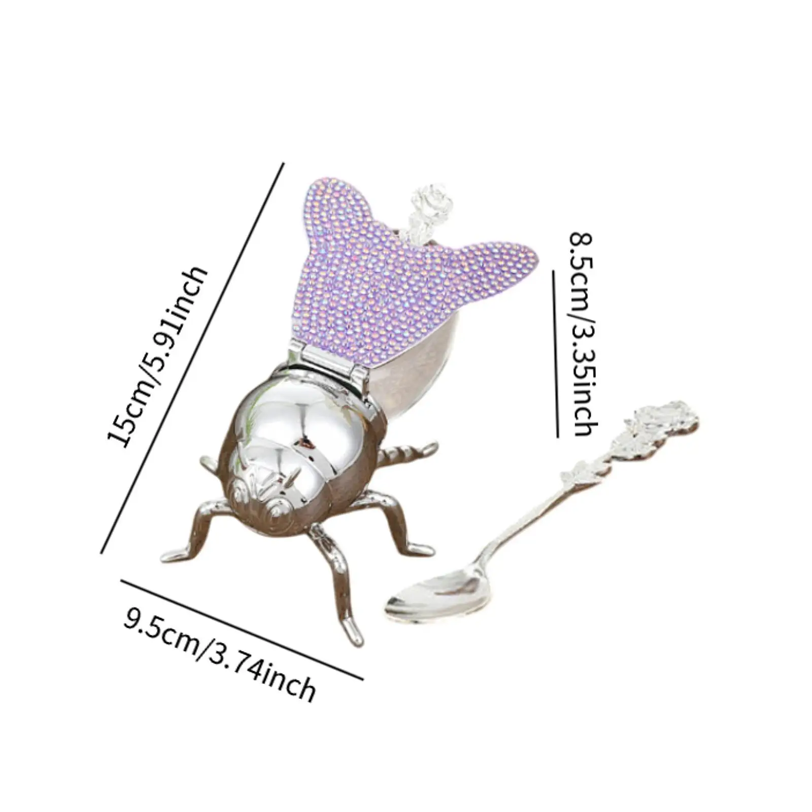 وعاء تخزين برطمان عسل على شكل نحلة مع ملعقة وعاء بهار السكر الحديث للشقة والمزرعة والمقهى والمطبخ والمنزل #6