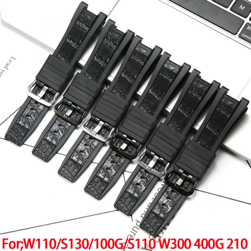 

Resin Watchband For Casio GST-110 S130 100G S110 W300 400G 210 Men's Waterproof Strap Leather texture Watch Accessories