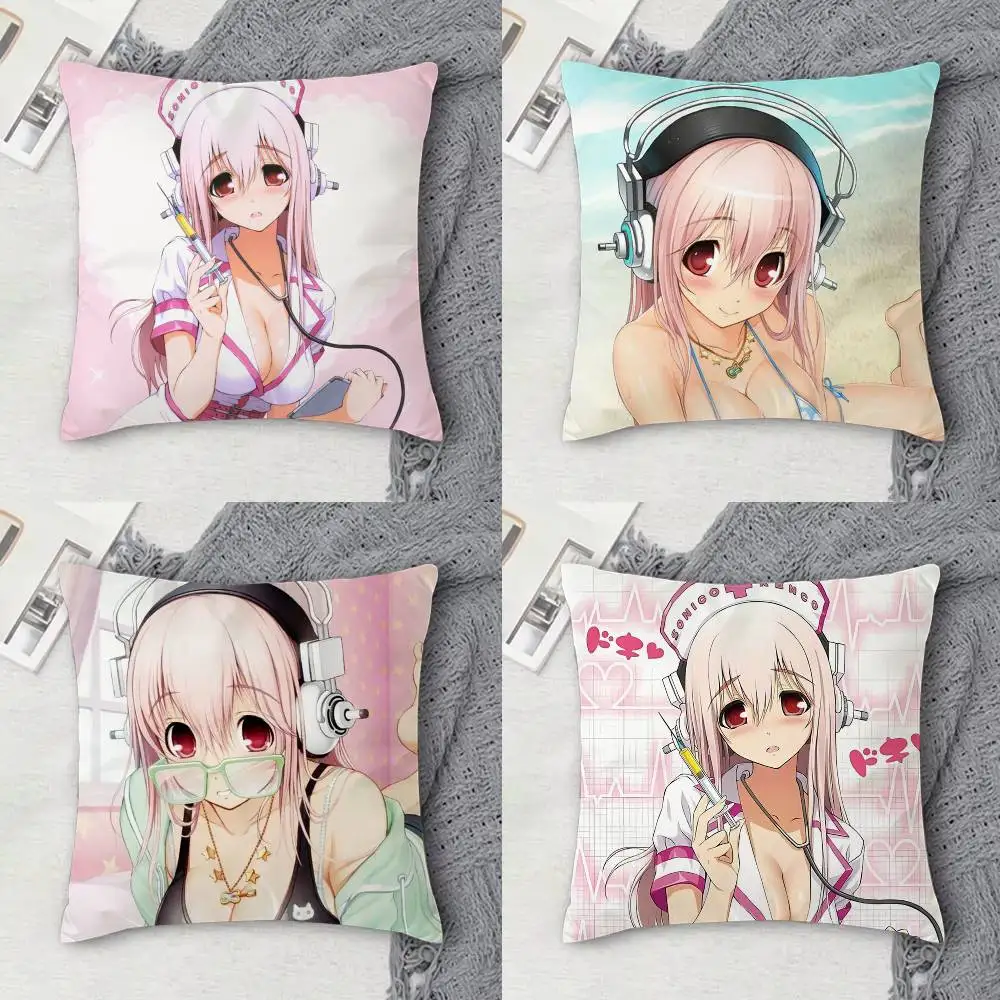 

S-Super sonico Double-sided Printed Square Decorative Cushion Cover for Sofa Living Room Home Decor