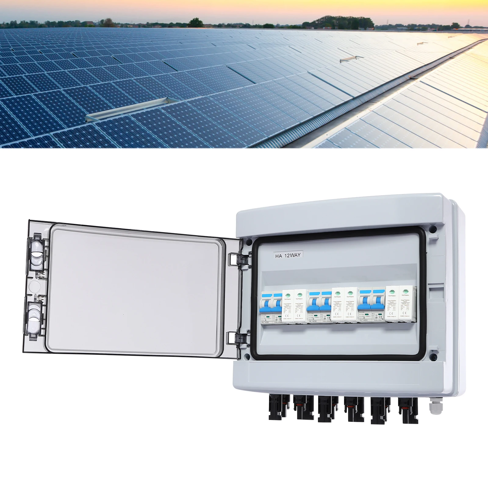 Box Combinatore Solare 3 Stringhe 25A con Protezione da Sovratensione e Fulmini per Impianti Fotovoltaici, Camper e Stazioni di Alimentazione Domestica