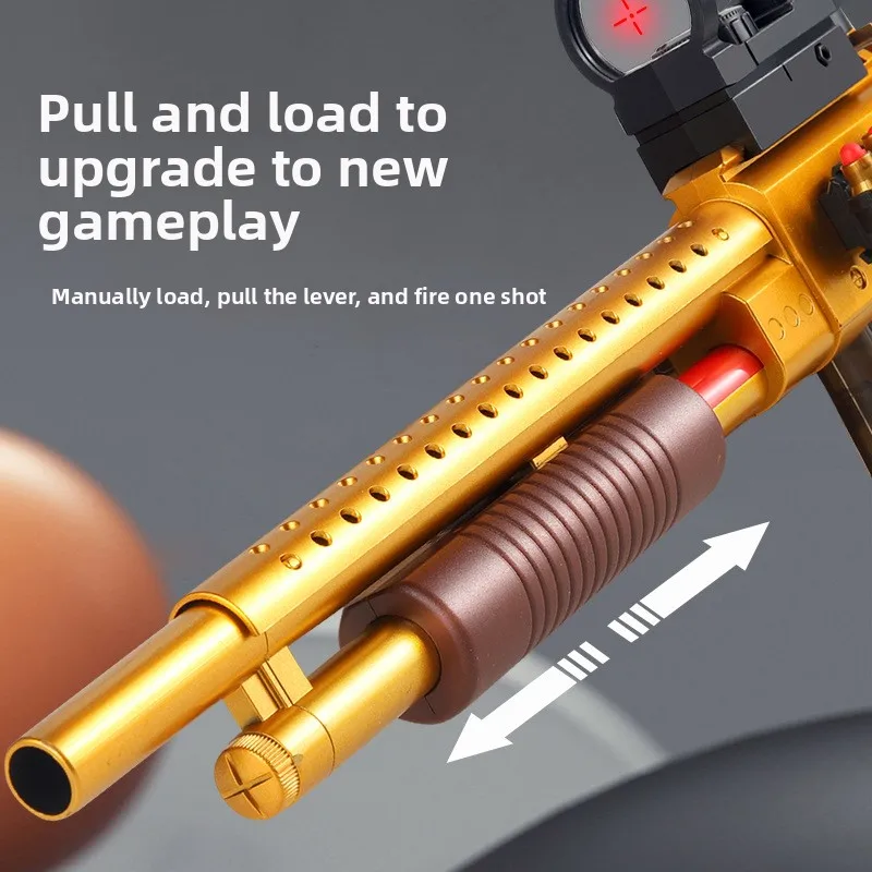 Shell Ejecting Soft Dart Toy Gun M870 Foam Bullet Pump Action Blaster with Red Dot Sight Long Shooting Range Outdoor Game Prop
