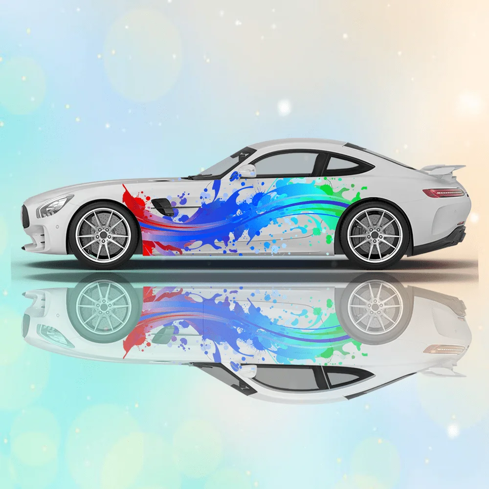 

Colorful abstract line decal stickers, car stickers, full body decal decorations, scratch protection, car stickers, waterproof c