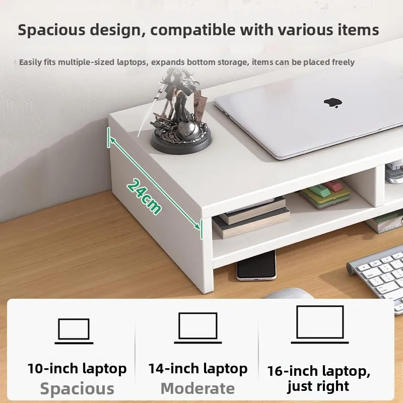 Desktop Computer Monitor Stand Riser Base Office Desk Storage Rack Notebook Holder Flat Panel Display Elevation Bracket