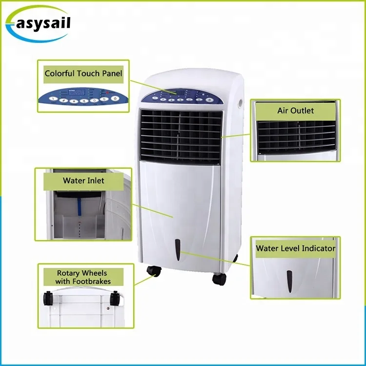مكيف مروحة تبريد الهواء المحمول الكبير بسعة 8 لتر مع خزان مياه