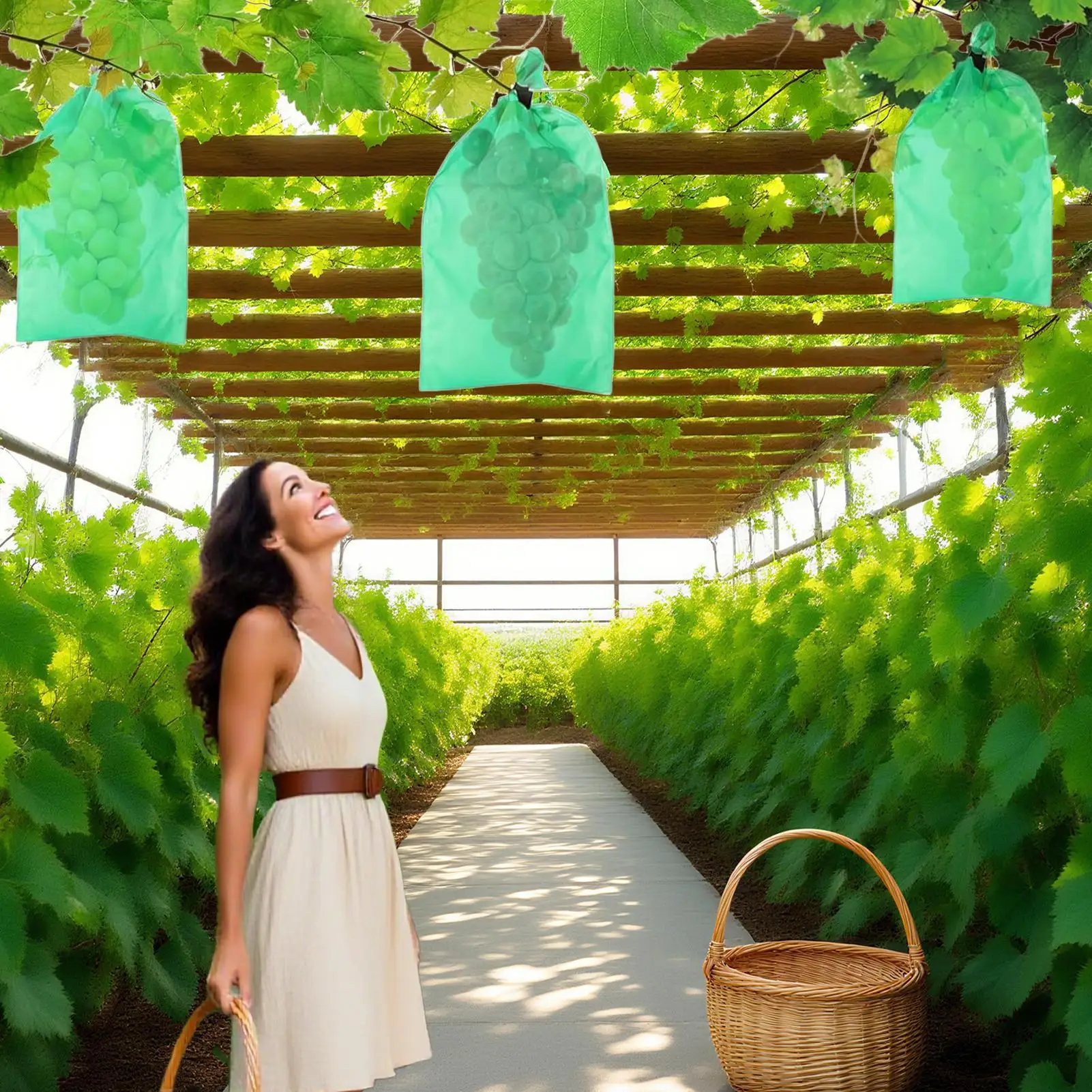 

Fruit Protection Bags Anti-Bird Garden Netting Bags Strawberry Grapes Mesh Bag Plante Vegetable Netting Cover Garden Tool