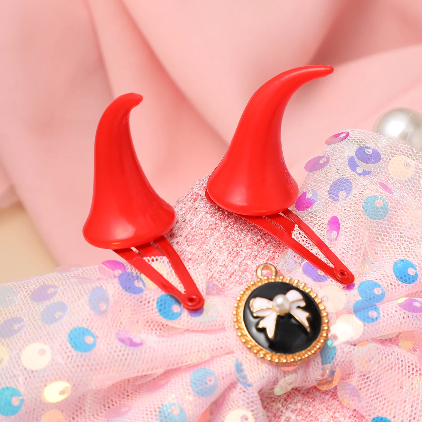 

8pcs Horn Hairpins Halloween Hair Accessories For Girls Durable Ox Design Costume Party Kids Clips Strong Hold Non Slip Bride
