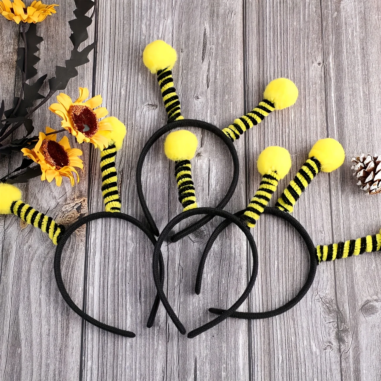 8-teiliges Set an Zubehör für ein Bienen-Rollenspielkostüm – Set aus Bienenantennen-Stirnband und Brille, Damen-Bienen-Tentakel-Stirnband – Detail 7