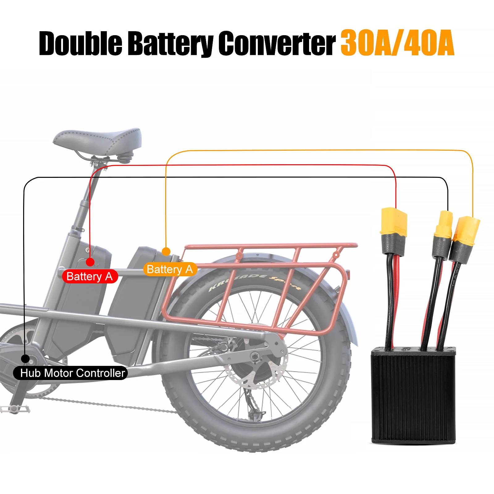 E-Bike Dual-Batterie-Balanciermodul: Adapter für gleichzeitige Verbindung, Dual-Batterie-Entladungskonverter für E-Bikes 30A/40A – Detail 6