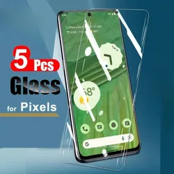 5Pcs Tempered Glass for Google Pixel 9 8 Pro 7 6 5 4 3 3A XL 8A 7A 6A 5A 4A 5G Screen Protector Protect Film ShockProof Guard