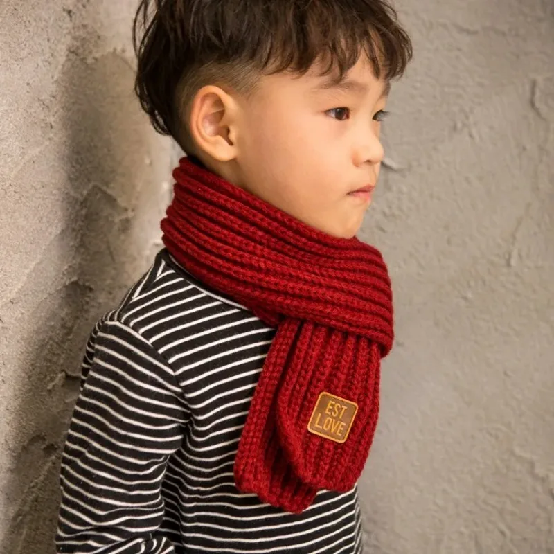 Bufandas de invierno para niños, bufanda cálida para el cuello para bebés y niñas, bufanda suave sólida para niños, Collar para niños, anillo elástico para el cuello, bufanda con anillo para bebé