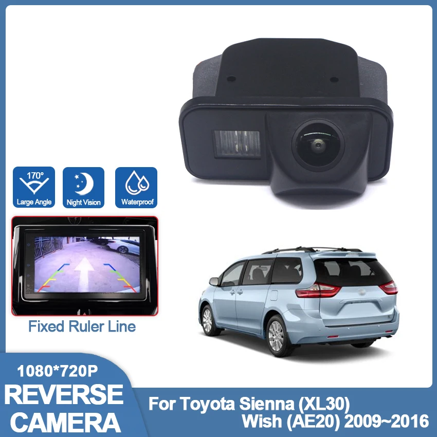 Reverse Rear View Backup Parking Camera Kit Fit For Toyota Sienna (XL30) Wish (AE20) 2009 2010 2011 2012 2013 2014 2015 2016