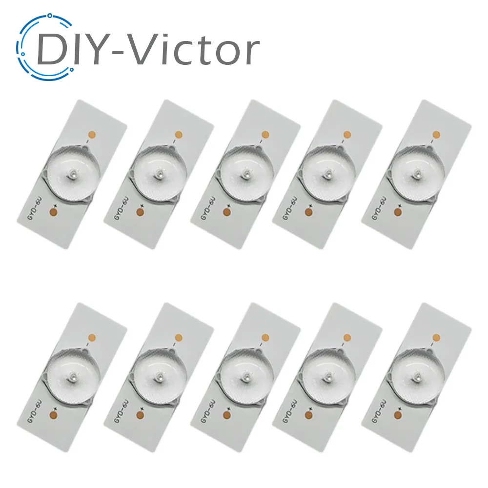 10PCS 3V 6V LED Light Emitting Diode SMD Light Bead with Optical Lens Fliter for 32-65 LED TV Repair