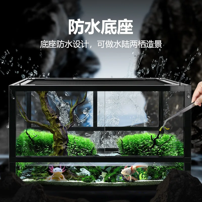 Climbing Pet Feeding Box Glass Climbing Lizard Guardian Snake Tortoise Horned Frog Reptile Rainforest Tank