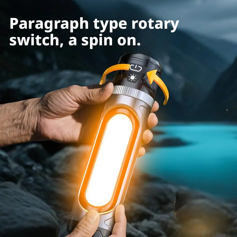 Portable Camping Lantern Rechargeable 3 Color Temperatures LED Flashlight Magnetic Work Light Outdoor Emergency Lamp with Hook