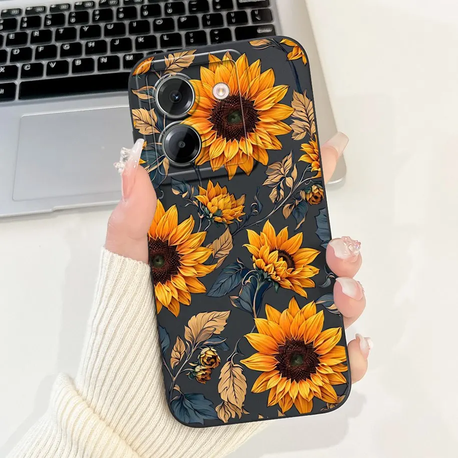 Para Xiaomi Poco M7 Pro 5G funda Popular flor conejo pato suave cubierta de silicona líquida para Xiaomi Poco M7Pro Capa 2409FPCC4G Coque