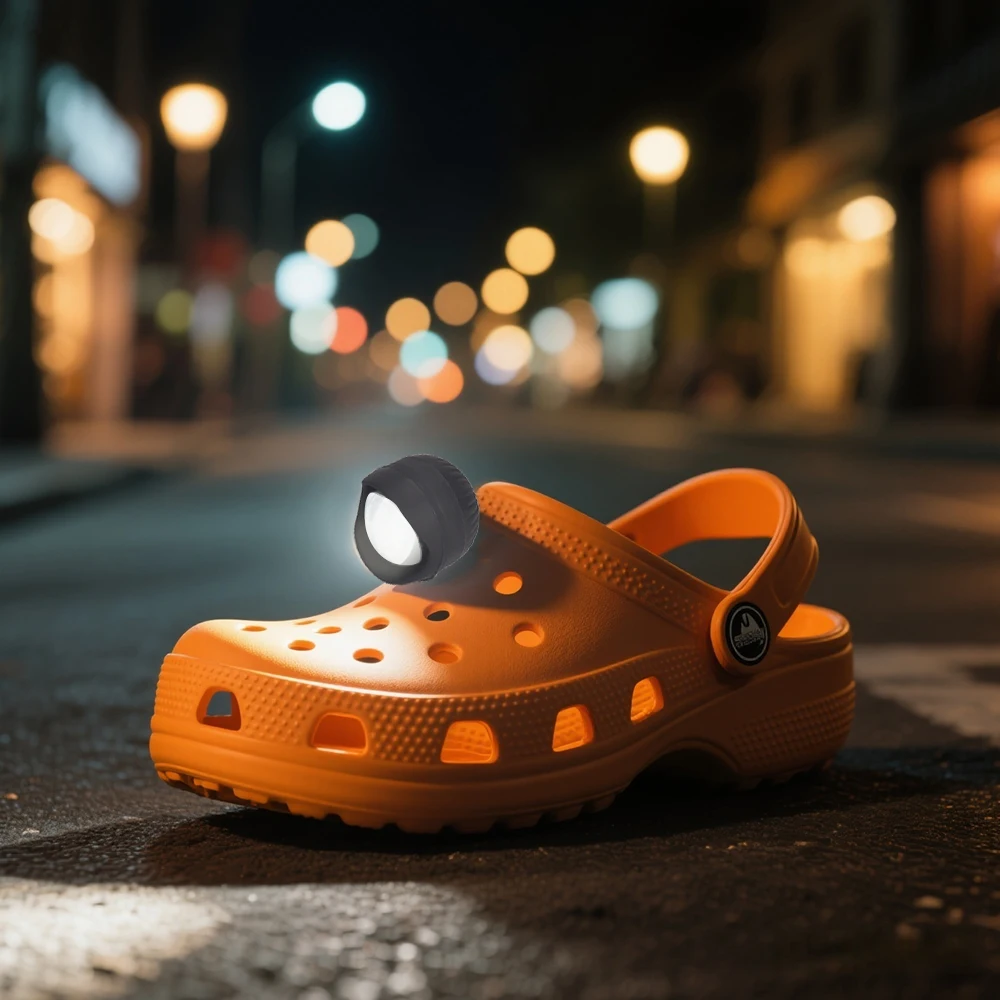 8pcs/set PVC LED Shoe Lights Charms Accessories Winter LED Warm Light DIY Buckle Shoes Charms, 3 Lighting Modes