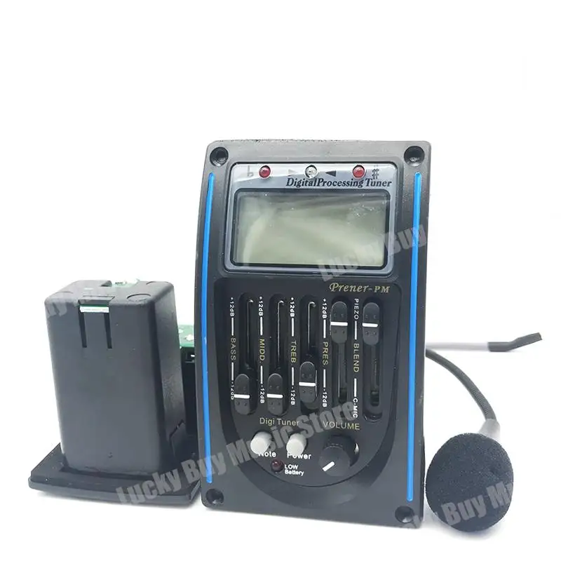LC-5/4 5-Band Akoestische Gitaar Voorversterker EQ Equalizer Pickup Tuner Systeem met Micro Telefoon Pickup voor Akoestische Gitaar