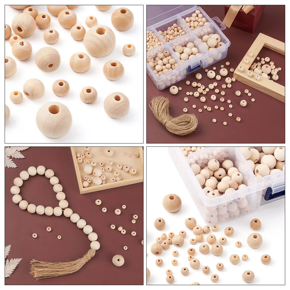 

Wooden Bead Box Round Beads for Making Jewellery Jewelry Craft Crafting Supplies DIY Crafts Garlands