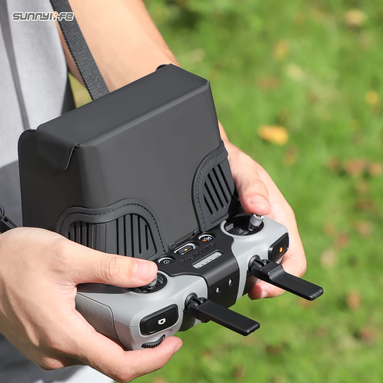 Sunnylife-parasol magnético plegable de cuero PU con cubierta para DJI RC 2, Air 3