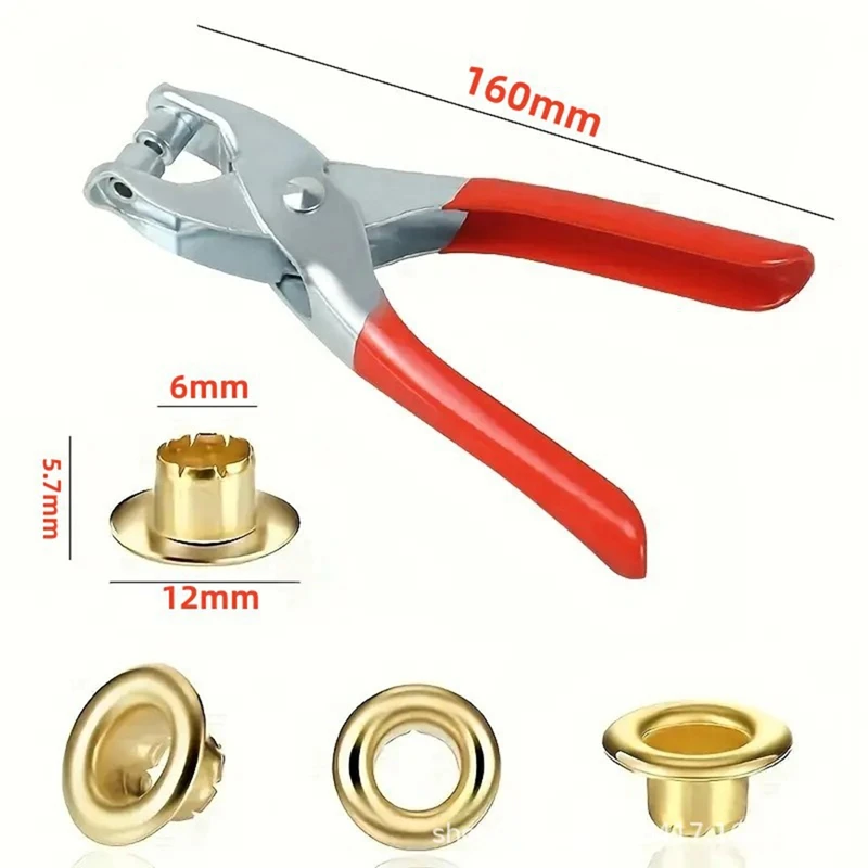 

Eyelet Pliers 6mm Grommet Eyelet Plier Set, Eyelet Hole Punch Pliers Kit with 100