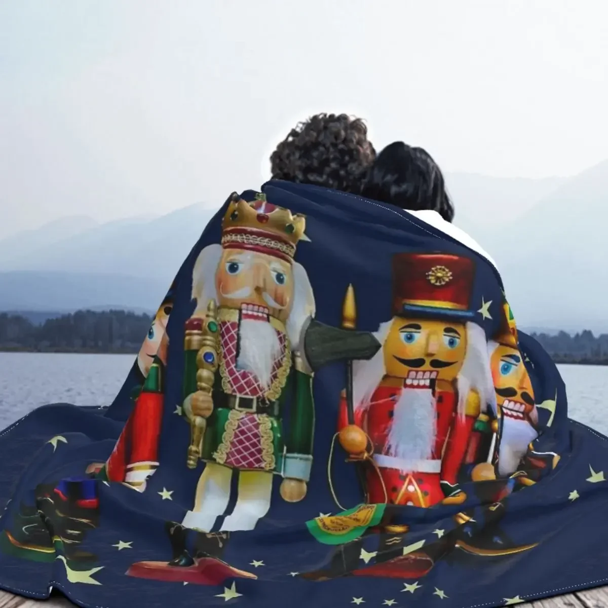 

Holiday Nutcrackers And Fire Flannel Throw Blanket Blankets for Sofa Outdoor Soft Bedroom Quilt