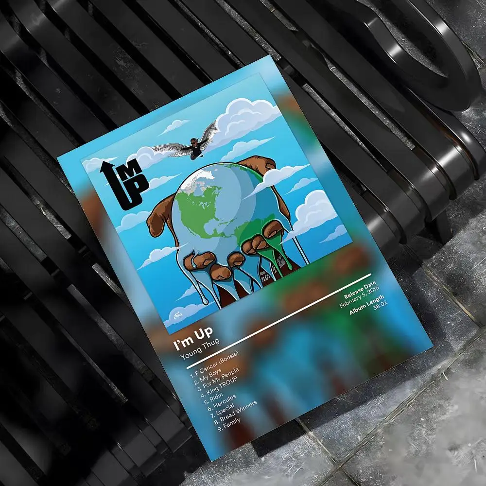 Y-Young Thug Rapper Sänger Poster für Zuhause, Wohnzimmer, Schlafzimmer, Bar, Flur, selbstklebende Wandkunst, Druck, wasserfest, ästhetische Dekoration – Detail 9