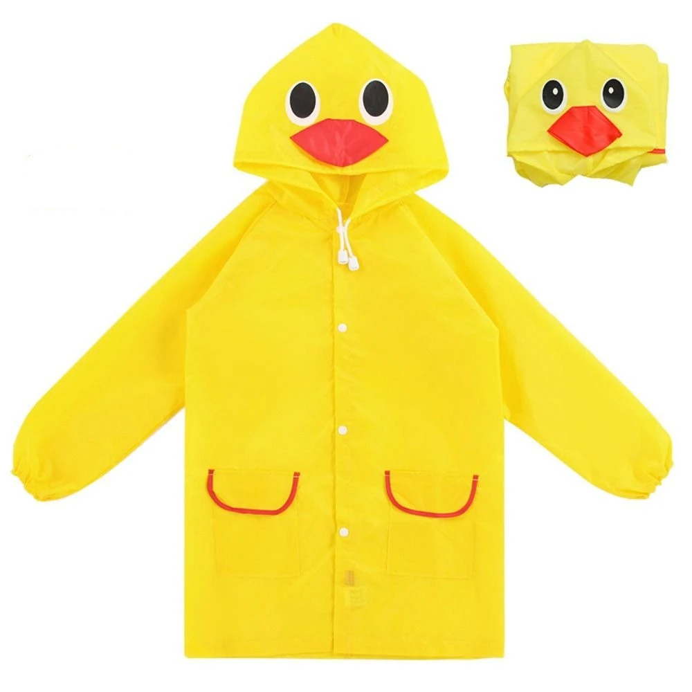 Cute Cartoon Animal Style Kids Raincoat with Hat Lovely Waterproof Children Rainwear Durable Kids Rain Gear Thick Fabric Poncho