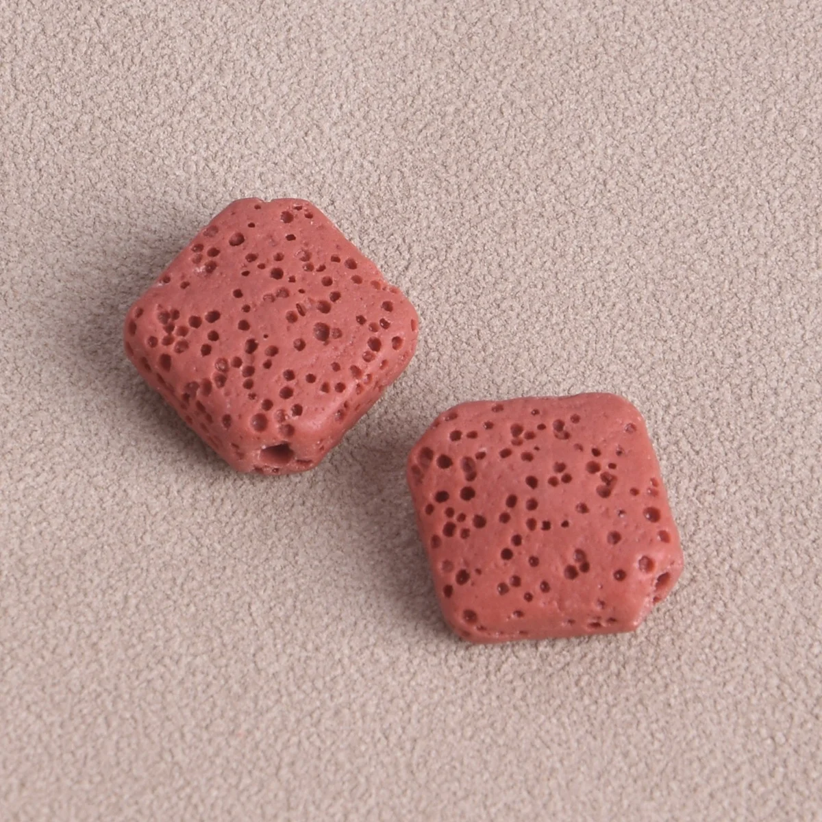 

10pcs Natural Volcano Lava Stone Rhombus Shape 14x13mm Loose Crafts Beads For Jewelry Making DIY Findings