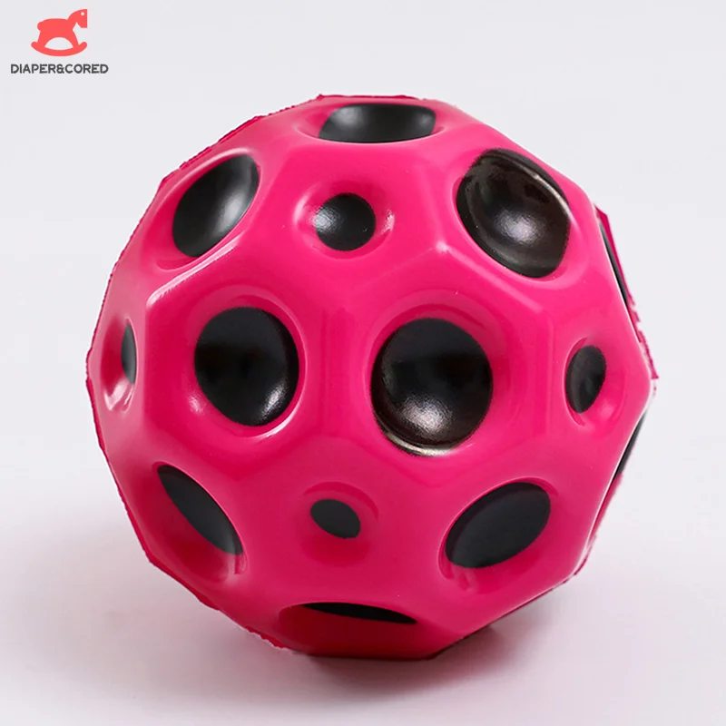 

1pcs Useful Toy Hole Ball Soft Bouncy Ball Anti-fall Moon Shape Porous Bouncy Ball Kids Indoor Toy Ergonomic Design