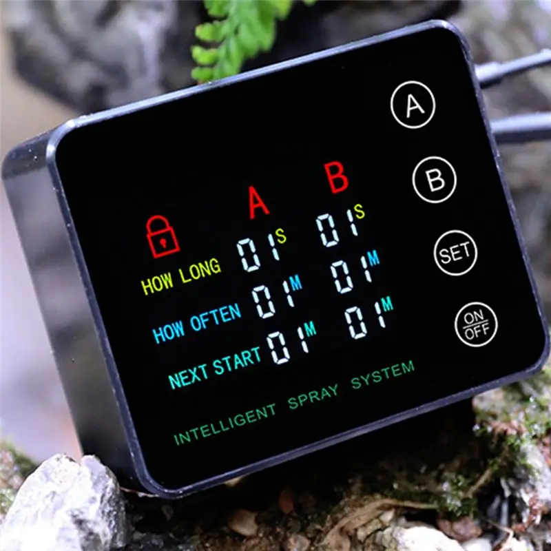 A67M-Intelligent Sprinkler 4 Ports Nozzles Large Color Screen Humidifier For Plant Landscape Crawler