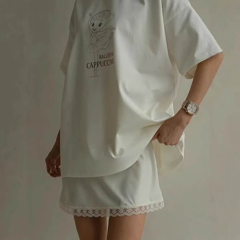 Light Luxury Lace Embroidered Satin Skirt Spring and Summer Women Trend Solid Loose Soft Daily Office Travel Dating Casual Skirt