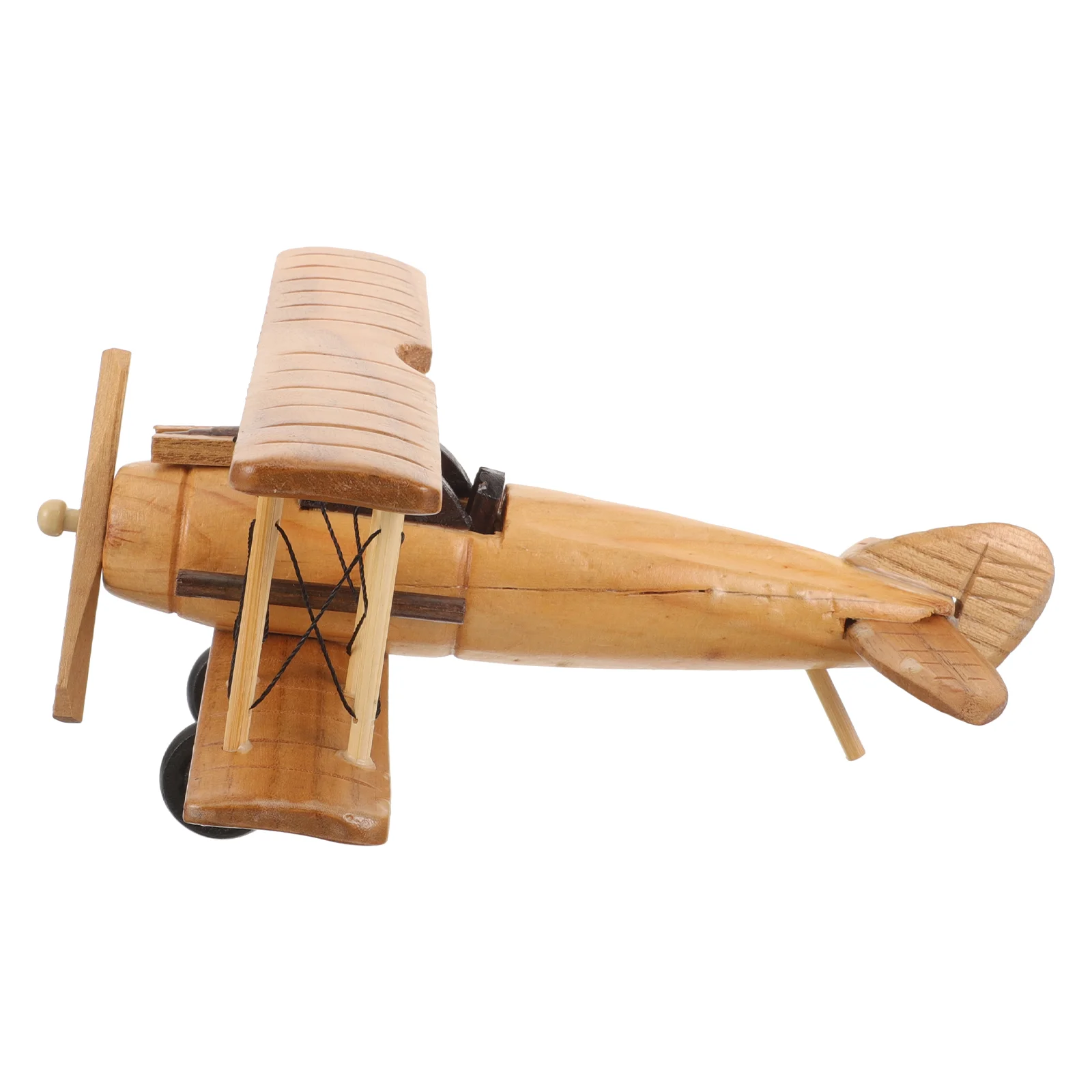 

Retro Wooden Plane Craft Adornment Vintage Airplane Model Miniature Desktop Ornament