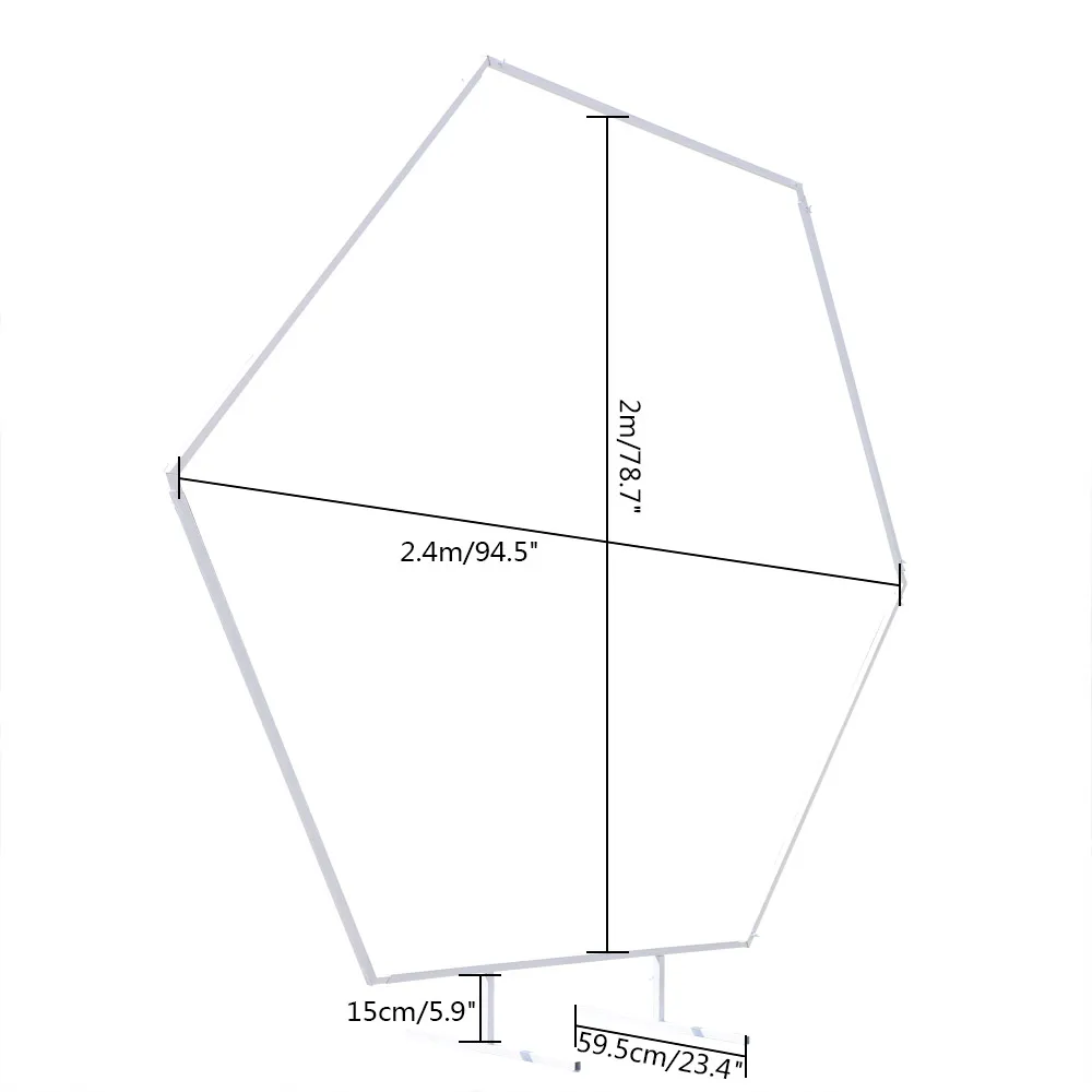 Soporte de fondo de arco de boda de hierro hexagonal de Metal, accesorios de boda, decoración de fiesta, blanco, EE. UU., 95"