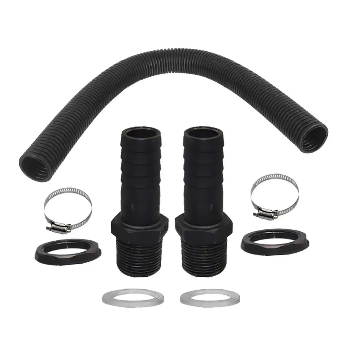 1 Set Rain Barrel Water Tank Connector Hose Pipe Tube Clamp Washer