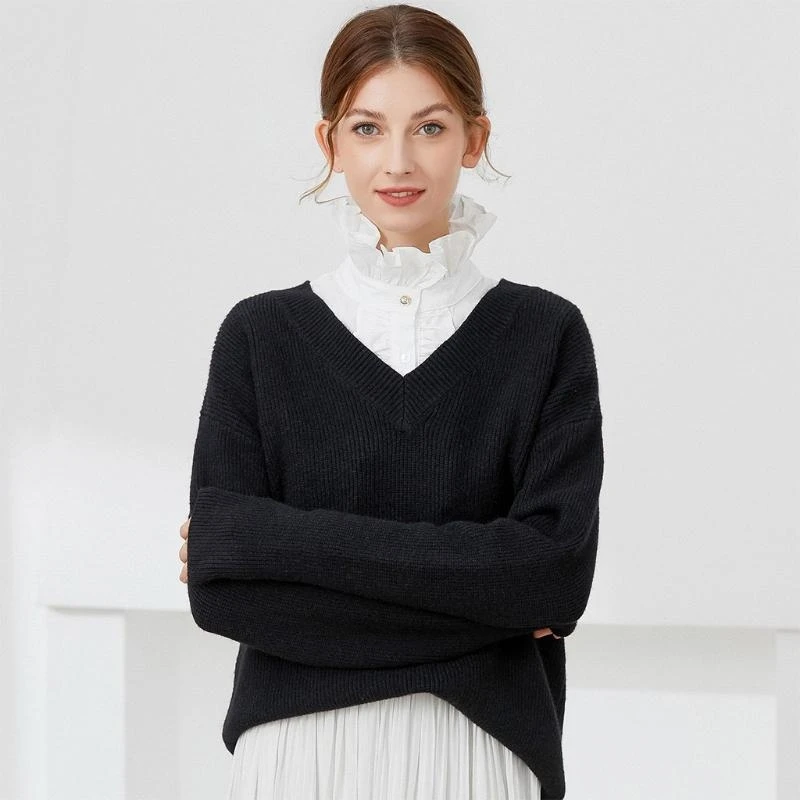 Women Detachable Dickey False Collar Retro Victorian Ruffle Mock Neck Half Shirt