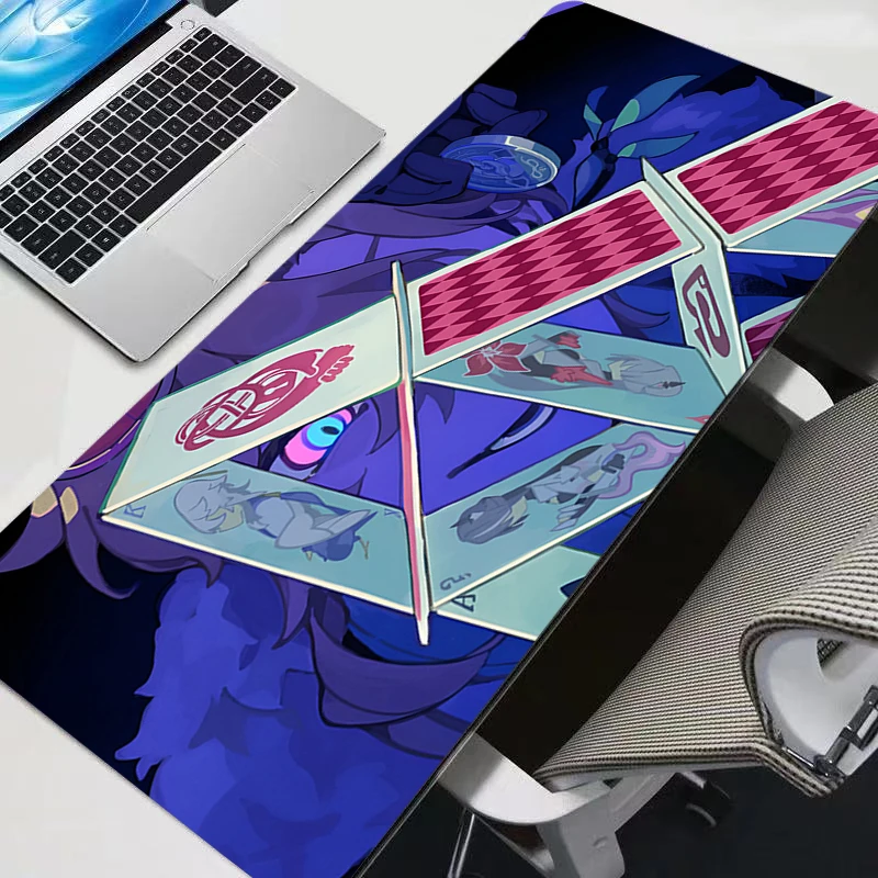 Aventurin Honkai Yıldız Raylı Mouse Pad Büyük Siyah Anime Oyun Mousepad Dizüstü Serin Oyun Dolabı Klavye Halı PC sümen XXL