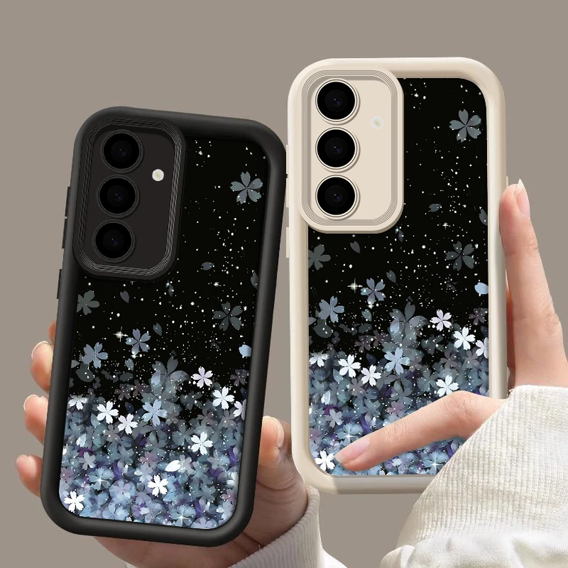Kirschblüten-Silikonhülle für Samsung Galaxy S25 Edge S24 Ultra S23 S22 Plus S24 S21 S20 FE A56 A36 A26 A16 A55 A35 A15 Cover