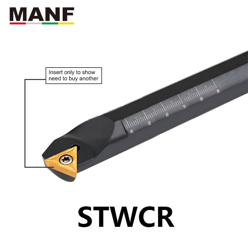 

MANF CNC Lathe Tools 12mm S12M-STWCR11 Boring Bar Toolholders Internal Turning Cutters Metal Lathe Cutters For TCMT Inserts
