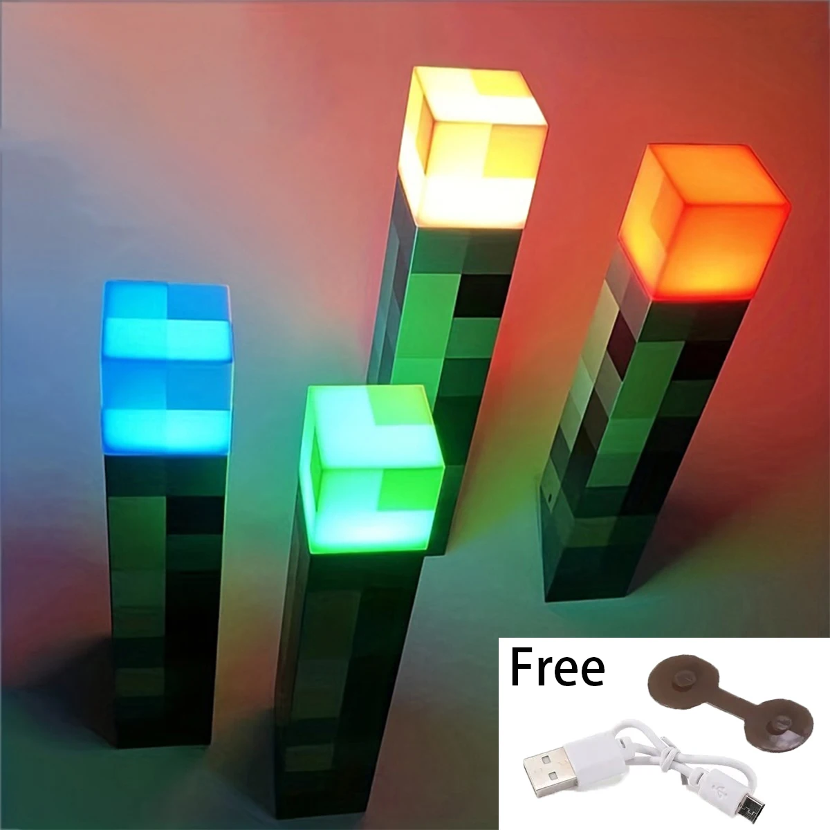 New Flashlight LED Bedside Lamp Brownstone USB Torch Lamp Bedroom Decorative Night Light USB Charging With Buckle Children Gift