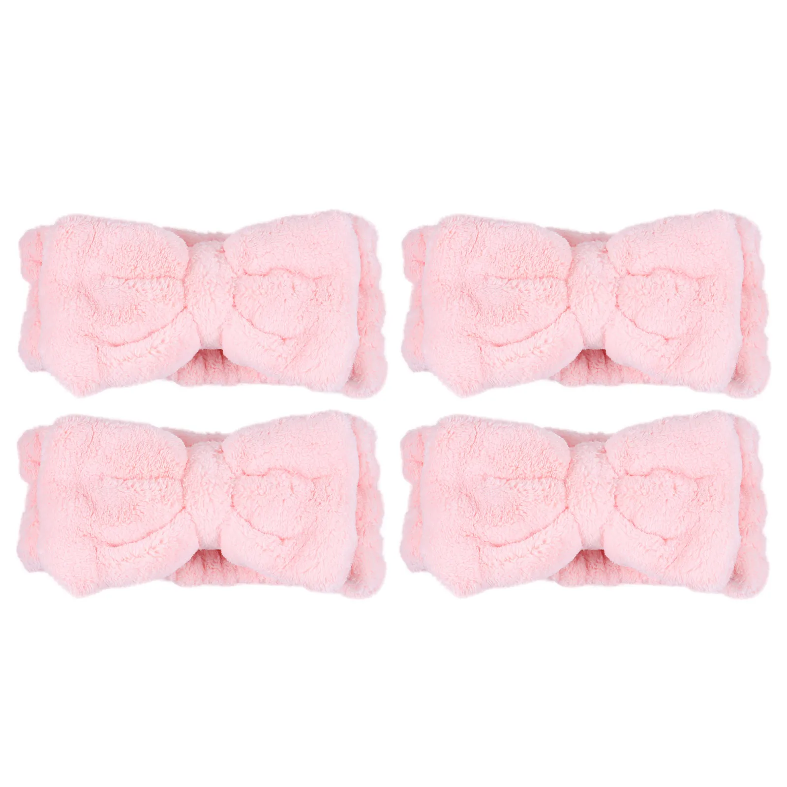 

4 Pcs Coral Fleece Headbands Women Girl Face Washing Hair Hoop Elastic Headband Lightweight Makeup Headdress Sports