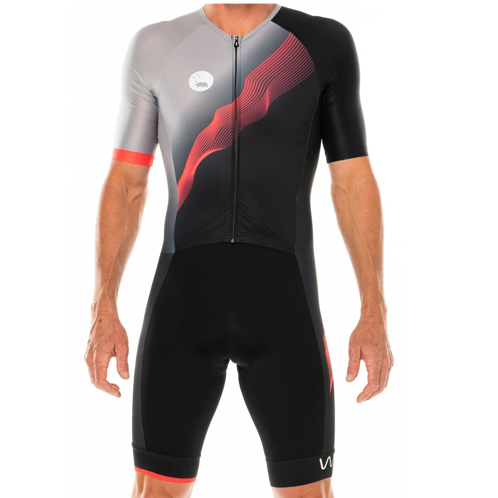Men's Pro Triathlon Race Suit Short Sleeve Thin Pad Cycling Skinsuit Run/Swim/Bike Roupa De Ciclismo Masculino Sportwear view 4