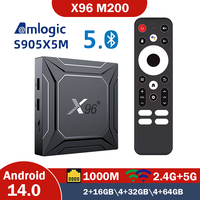 X96 M200 Smart TV BOX Android 14 Amlogic S905X5M 2.4G/5G Dual WIFI BT 1000M LAN 4GB 64GB AV1 4K Media Player Set Top Box