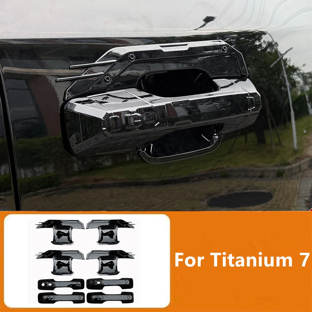 Car External Handle Door Bowl Sticker Door Handle Anti Scratch Protective Cover Modified Accessories For BYD Formula Titanium 7