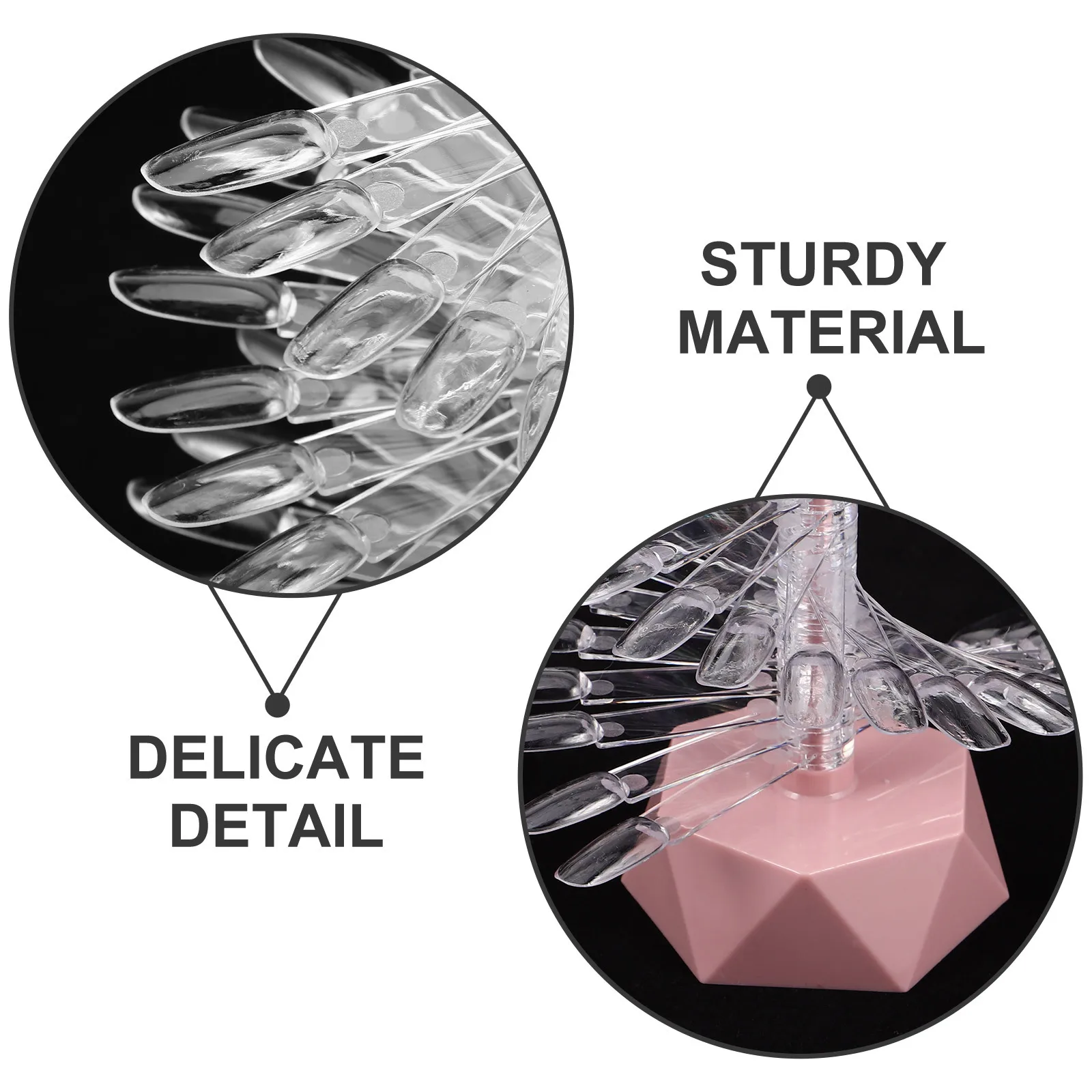 60 لونًا حلزونيًا لعرض فن الأظافر، حامل أطراف أظافر صناعية سفلية وردية اللون لممارسة صالونات التجميل وحامل طرف الأظافر #6