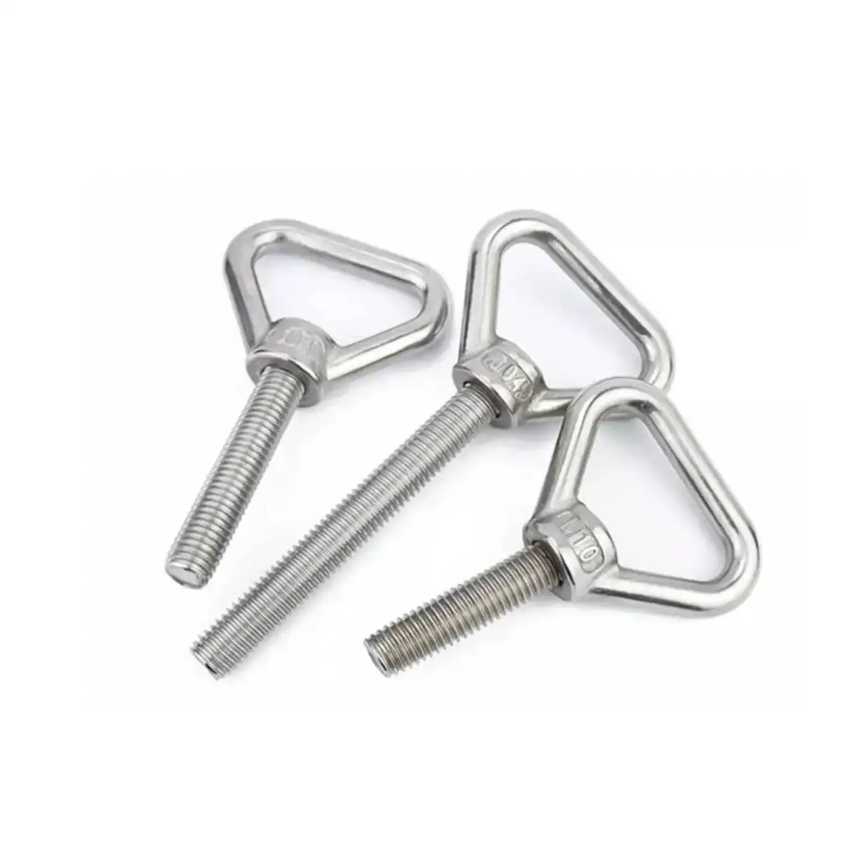 2-1Pcs M8 M10 M12 M16 M20 304 Stainless Steel Triangular Lifting Ring Screw, Welded Load-Bearing Bolt Fastener