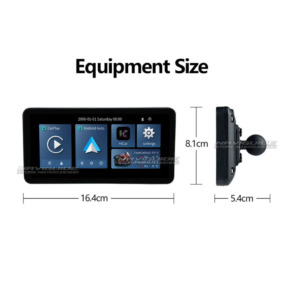 TIEBRO 오토바이 스크린 카플레이, 모토 내비게이션, 방수 스크린, 휴대용 오토바이, 무선 안드로이드 자동 모니터, Xadv, L200