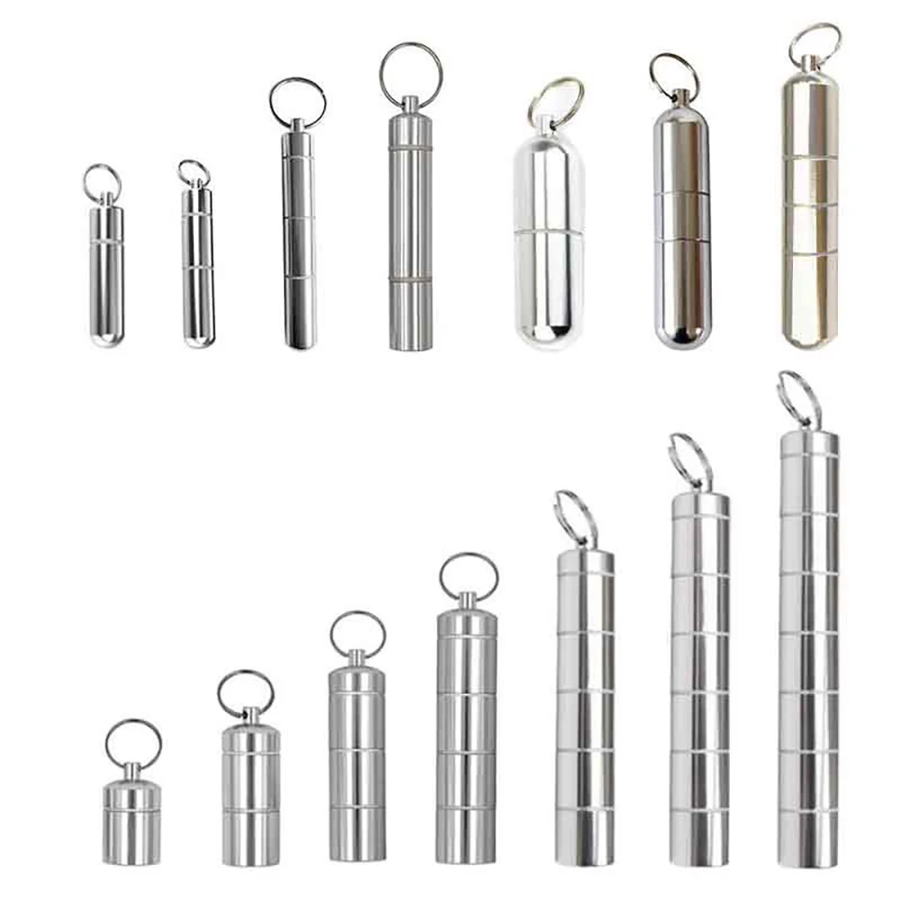 Silver Aluminum Alloy Cigar Box Tobacco Accessory Mens Gift Gadgets Waterproof Cigarete Case Pill Toothpick Capsule image 3