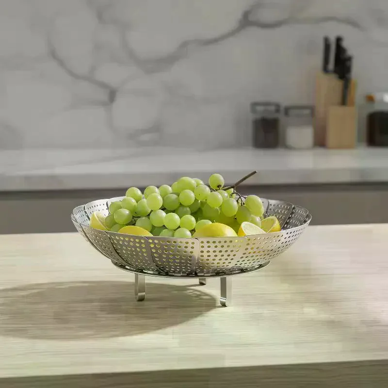 Stainless Steel Vegetable Steamer Basket for Cooking Healthy and Nutritious Meals Space-saving Design